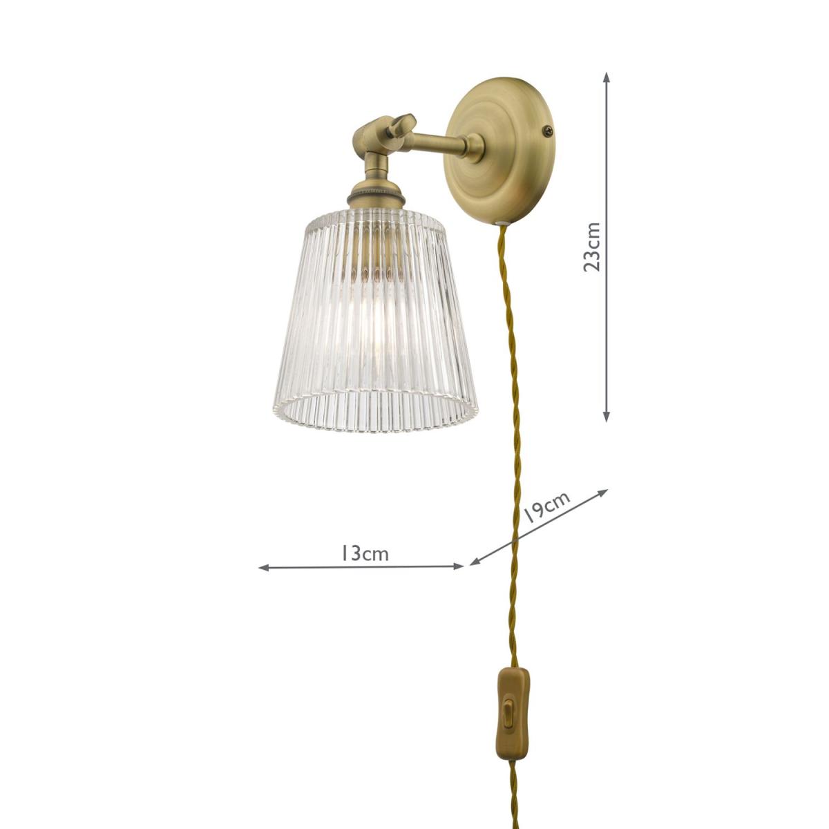 Laura Ashley Callaghan Plug-In Wall Light, Brass – image 4