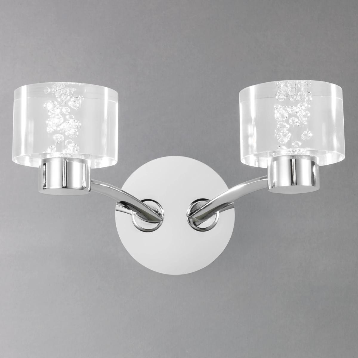 John Lewis & Partners Lawrence LED Bubbles Wall Light, 2 Arm, Clear/Chrome – image 2