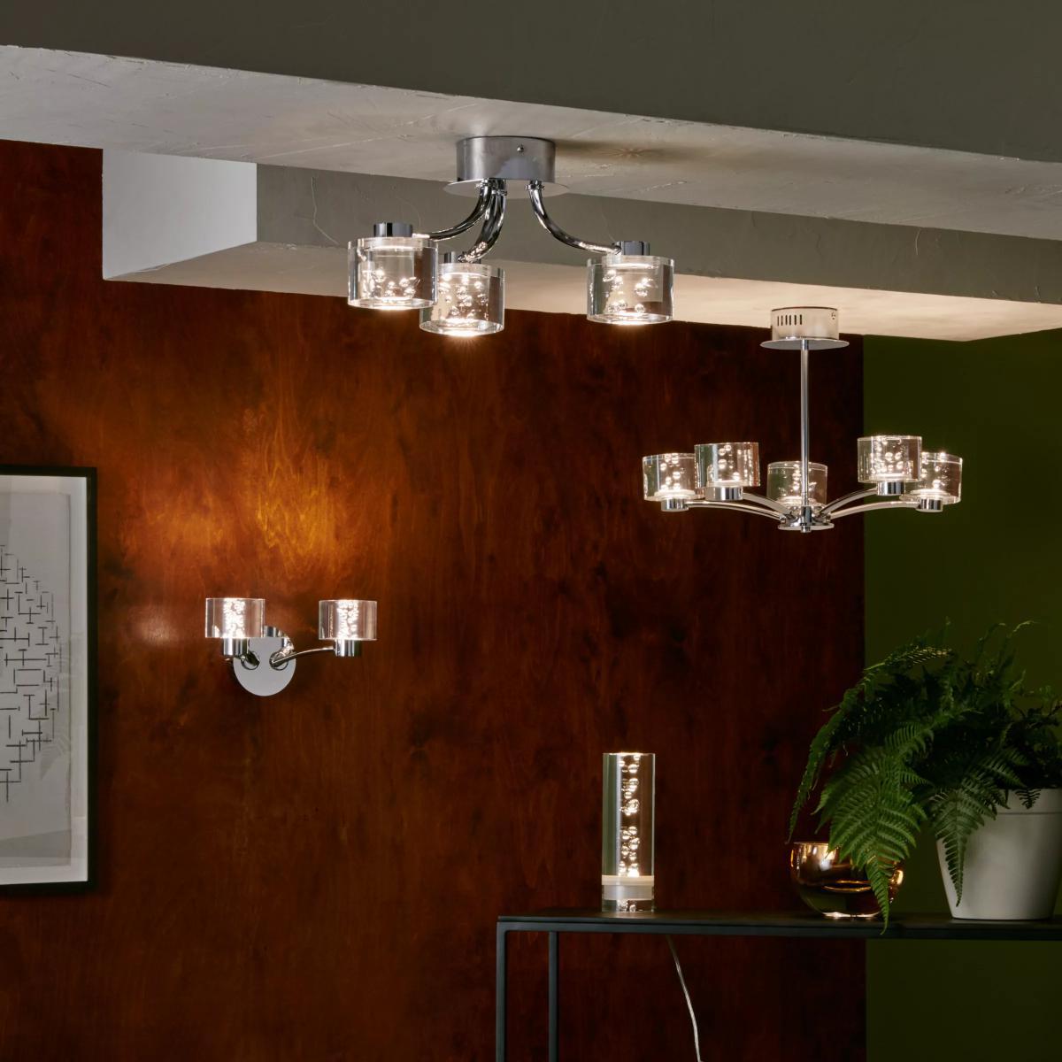 John Lewis & Partners Lawrence LED Bubbles Wall Light, 2 Arm, Clear/Chrome – image 5
