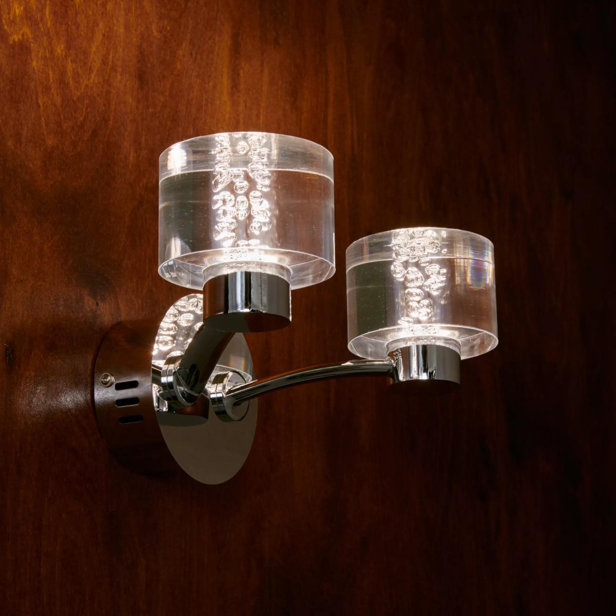 John Lewis & Partners Lawrence LED Bubbles Wall Light, 2 Arm, Clear/Chrome – image 6