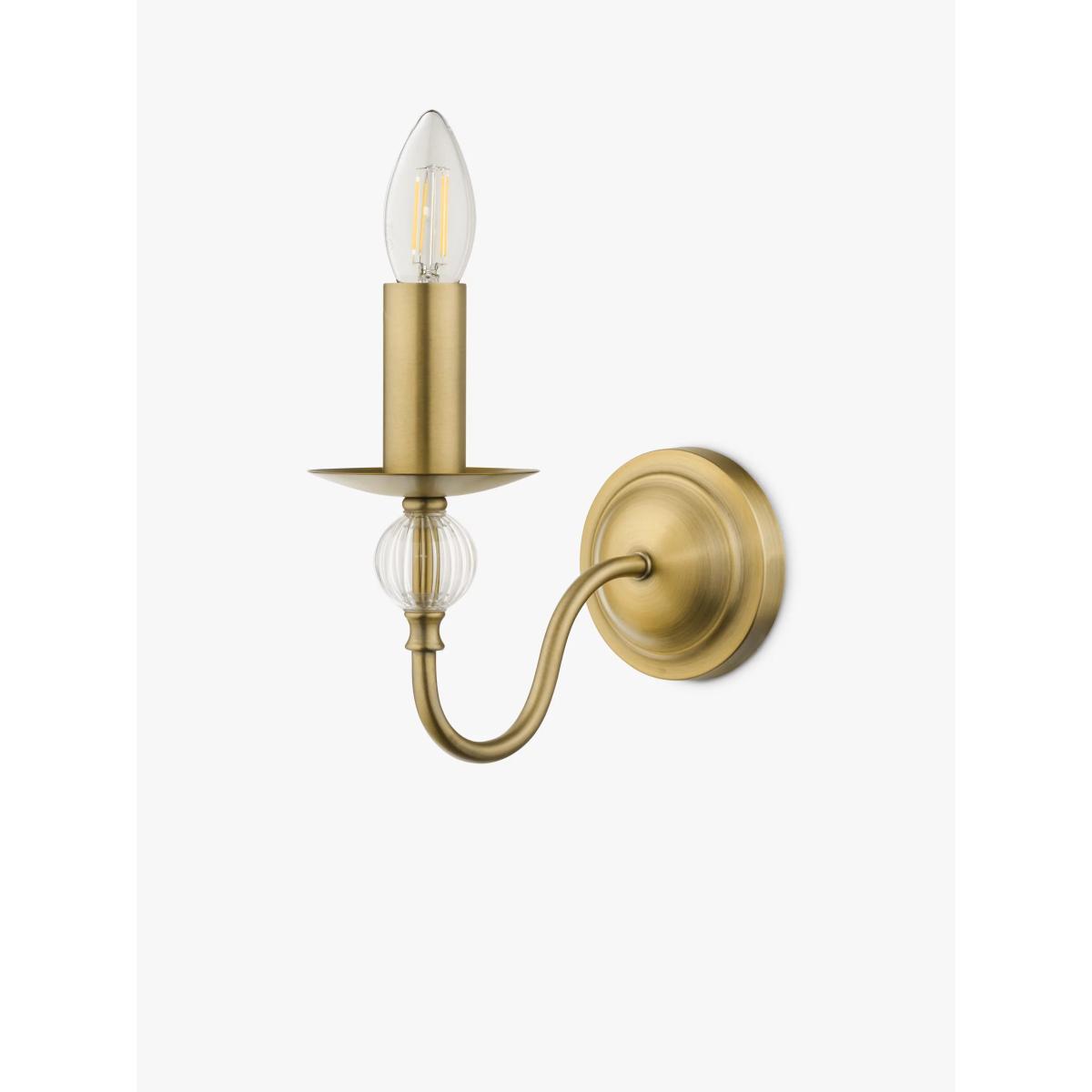 English Heritage Wrest Park Single Wall Light, Metallic Brass – image 3