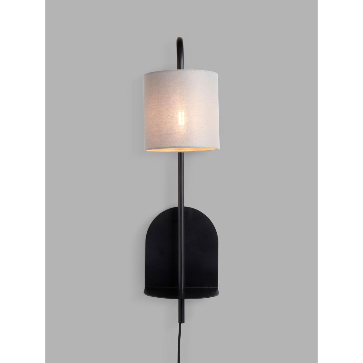 John Lewis & Partners Platform Plug-In Wall Light and Shelf, Matt Black – image 3