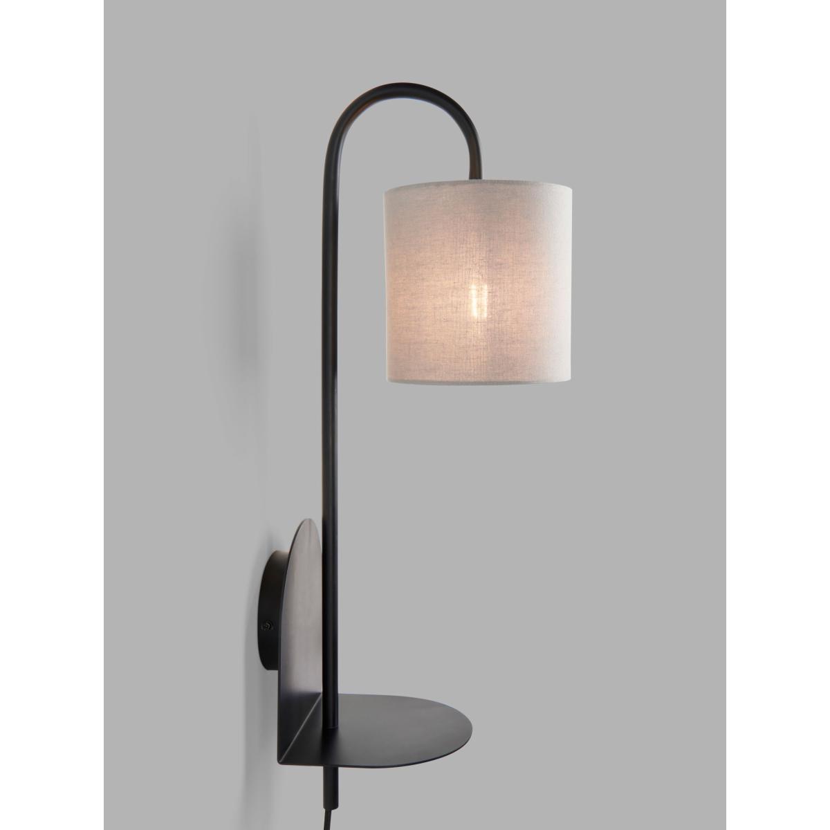 John Lewis & Partners Platform Plug-In Wall Light and Shelf, Matt Black – image 9