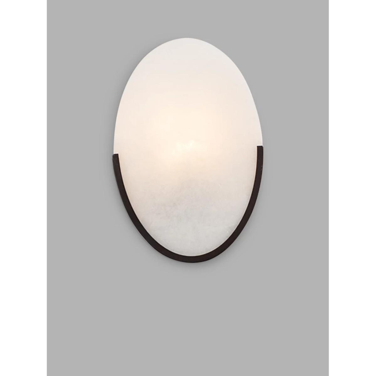 Pure White Lines Mosman Alabaster Disk Wall Light, Grey – image 2