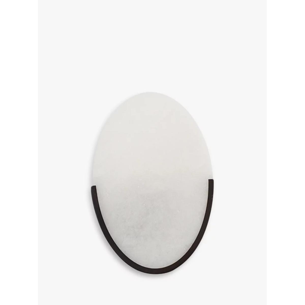 Pure White Lines Mosman Alabaster Disk Wall Light, Grey – image 3
