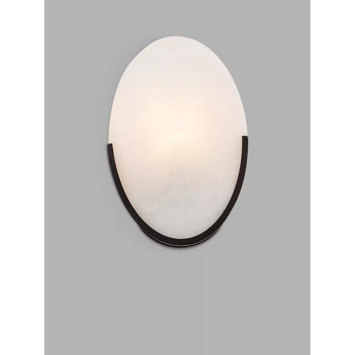 Pure White Lines Mosman Alabaster Disk Wall Light, Grey – image 4