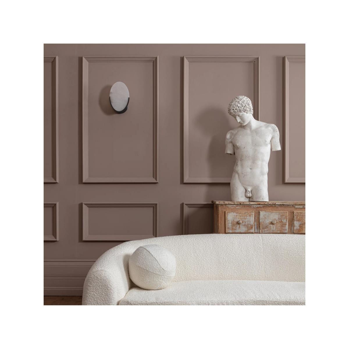 Pure White Lines Mosman Alabaster Disk Wall Light, Grey – image 6