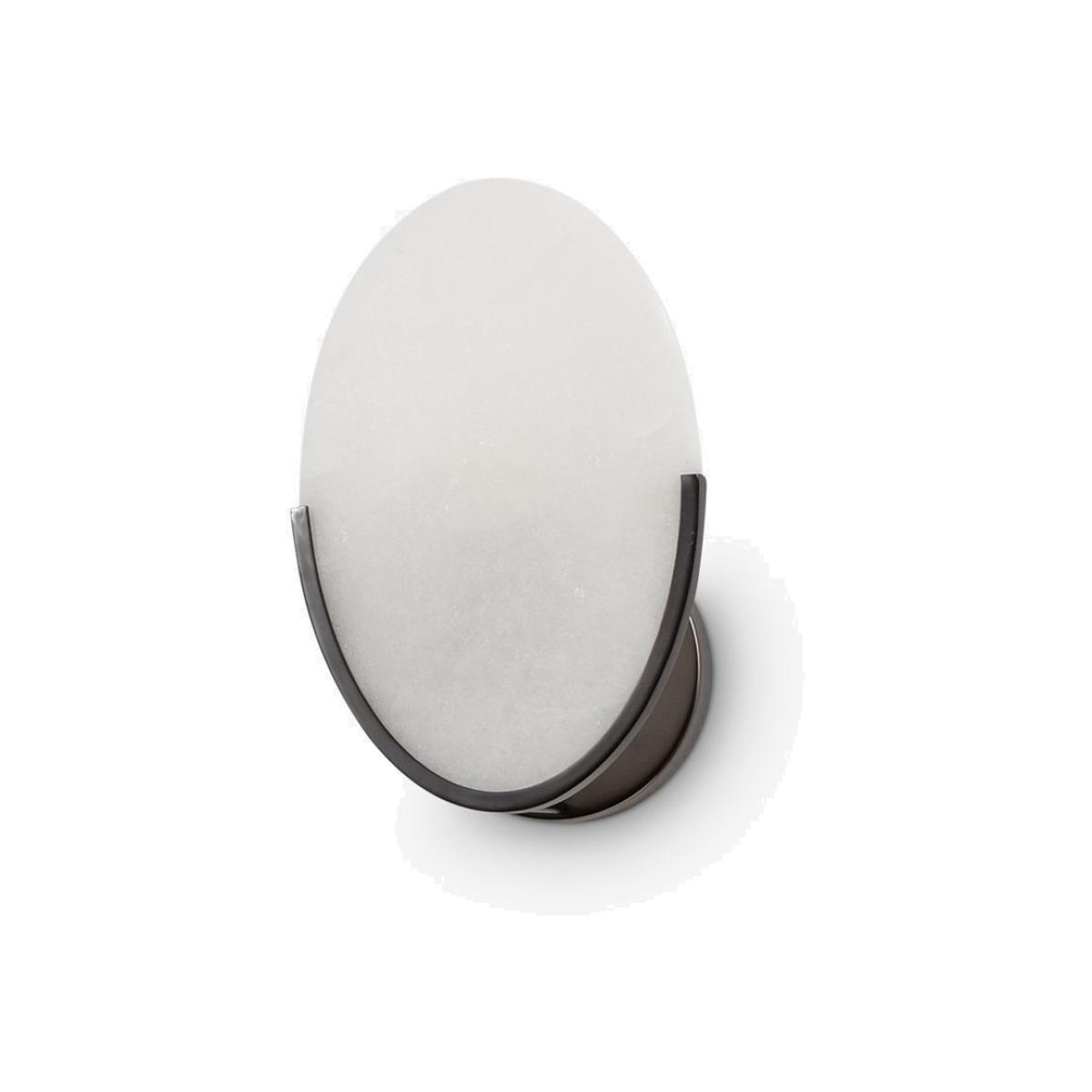 Pure White Lines Mosman Alabaster Disk Wall Light, Grey – image 1