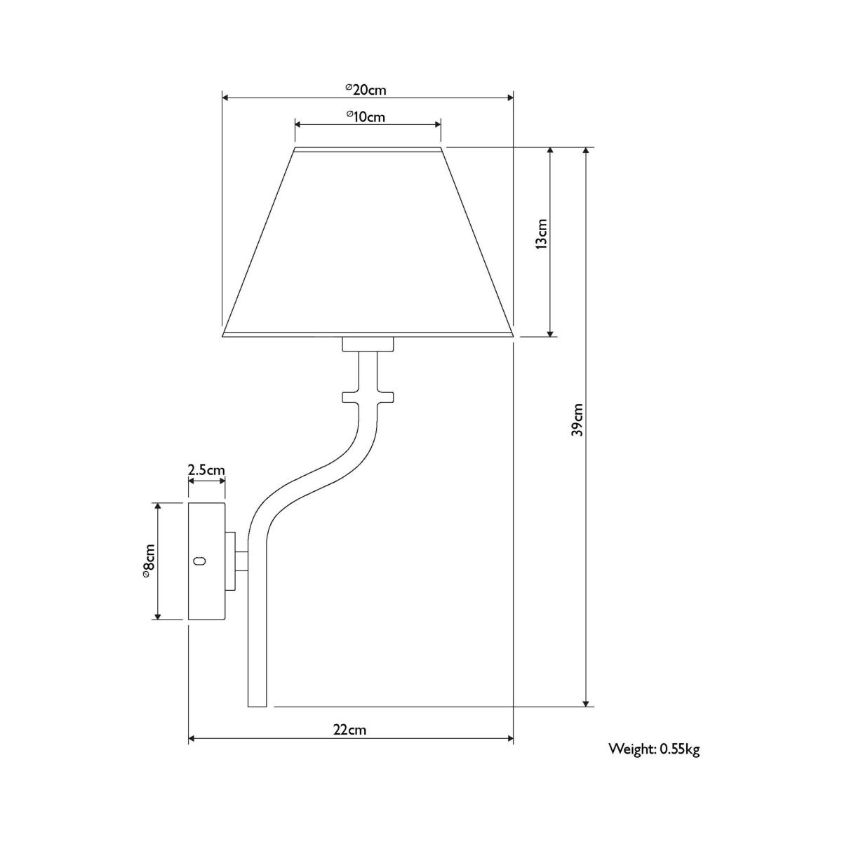 John Lewis Stroud Wall Light, Black – image 6