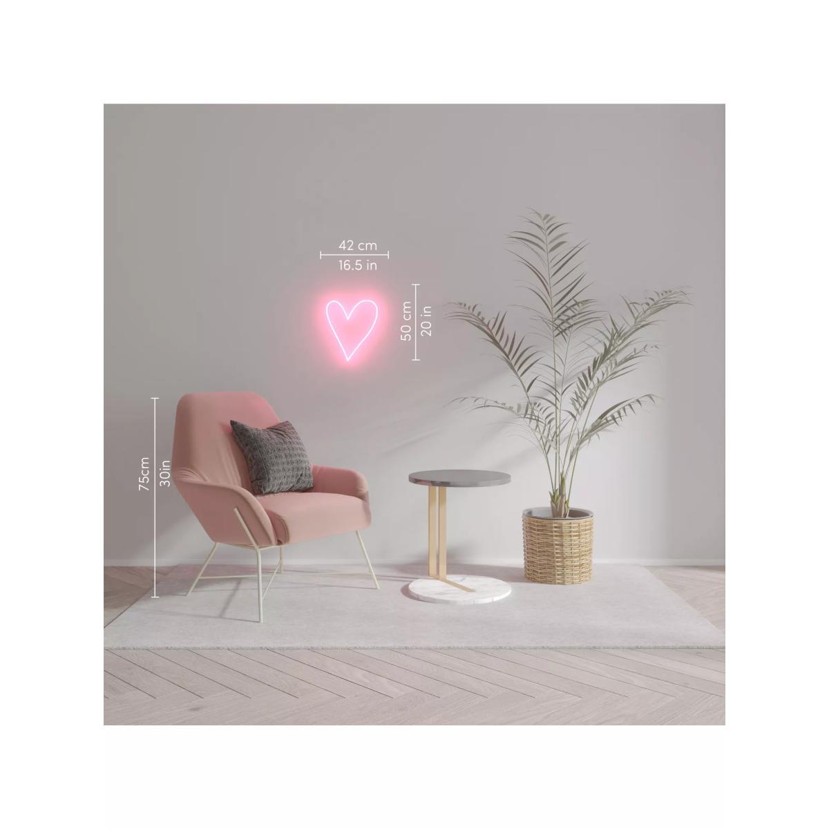 Yellowpop Icon Big Heart LED Neon Sign, Hot Pink – image 2