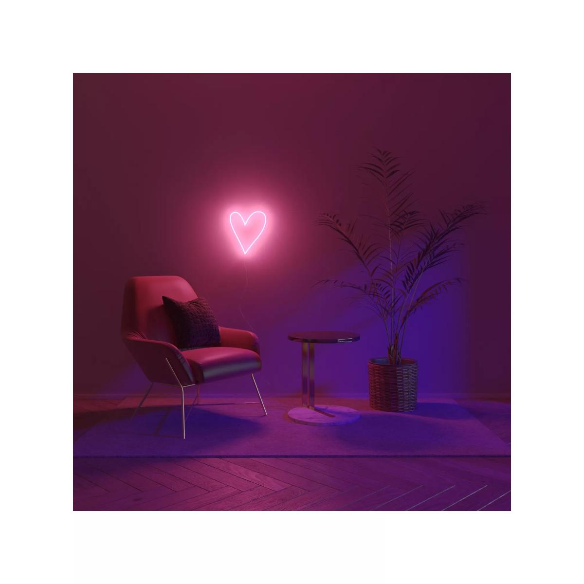 Yellowpop Icon Big Heart LED Neon Sign, Hot Pink – image 3