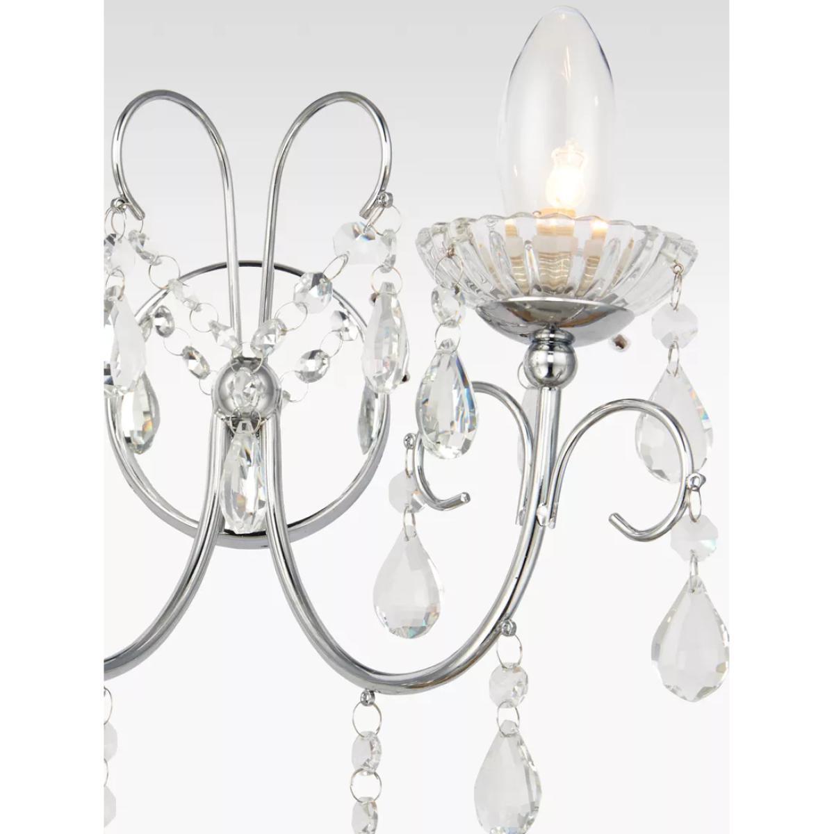 Bay Lighting Paloma Double Arm Crystal Wall Light, Clear/Chrome – image 2