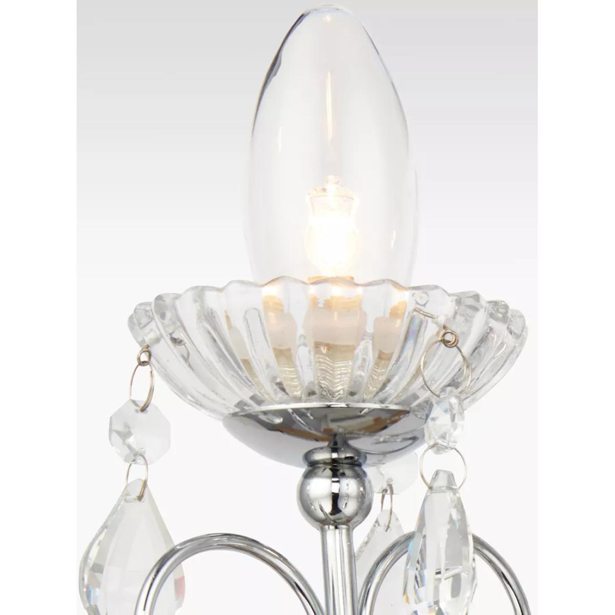 Bay Lighting Paloma Double Arm Crystal Wall Light, Clear/Chrome – image 4