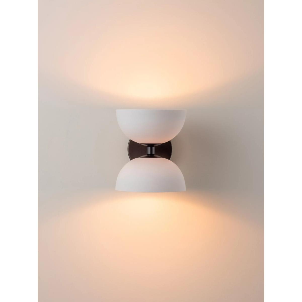 Lights & Lamps Ruzo 2 Light Porcelain Wall Light, Bronze/White – image 2