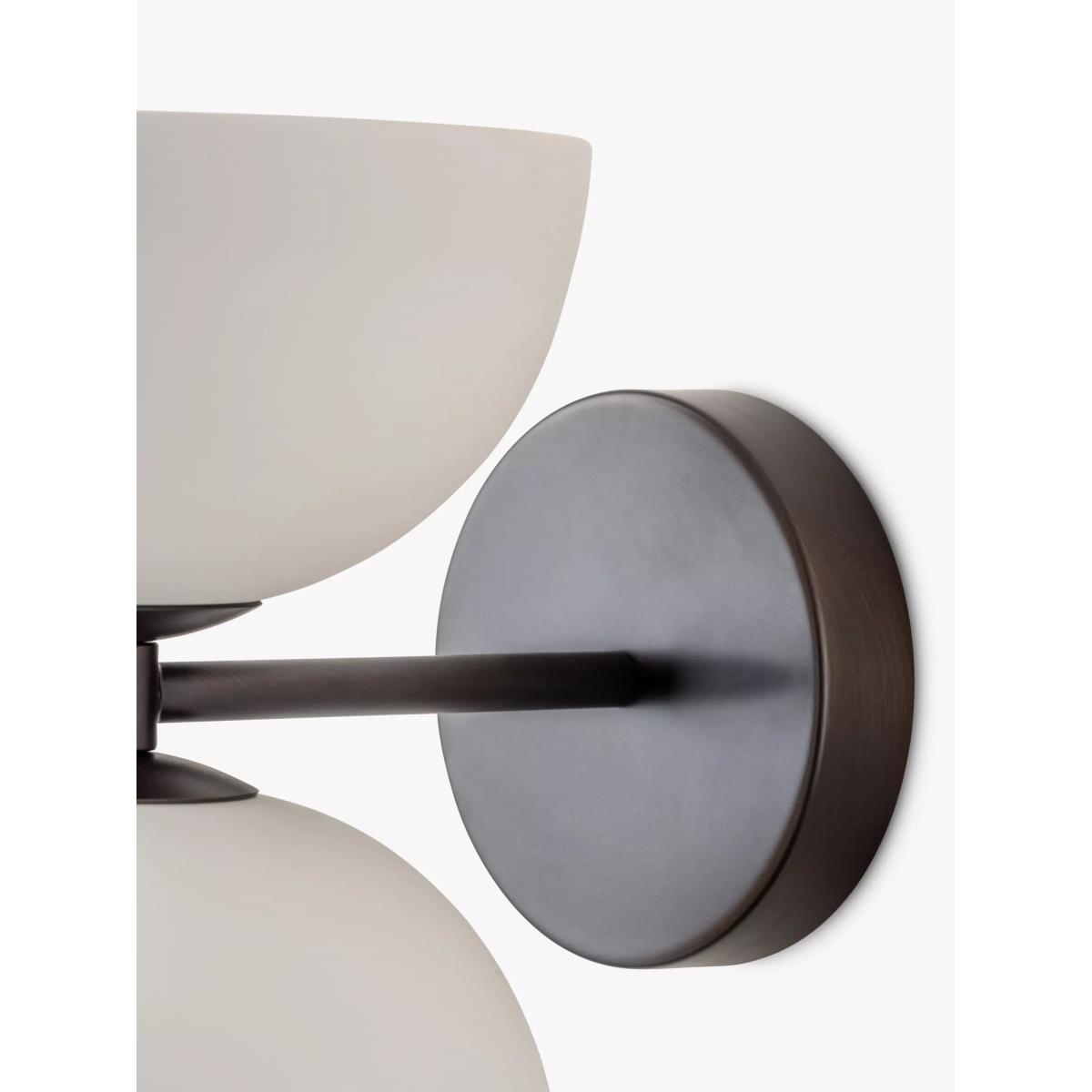 Lights & Lamps Ruzo 2 Light Porcelain Wall Light, Bronze/White – image 4