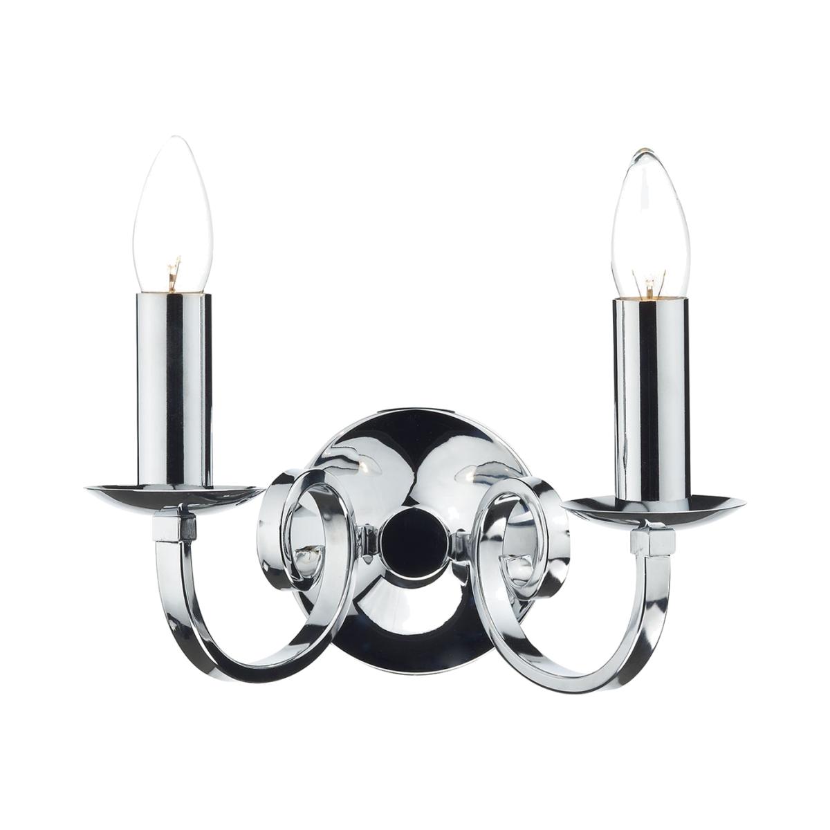 dar lighting MUR0950 Murray Double Wall Bracket Polished Chrome