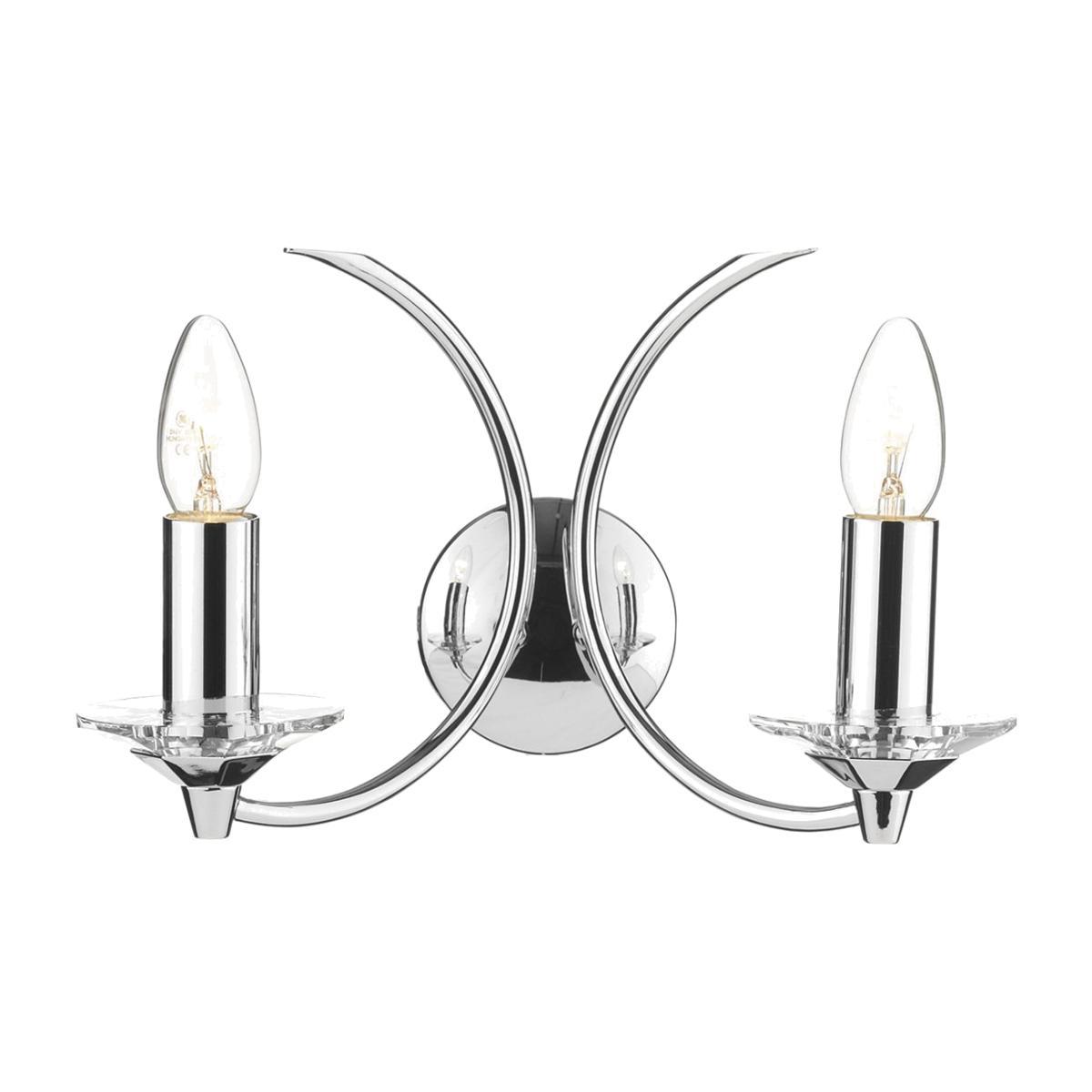 dar lighting MED0950 Medusa Double Wall Bracket K9 Crystal Polished Chrome