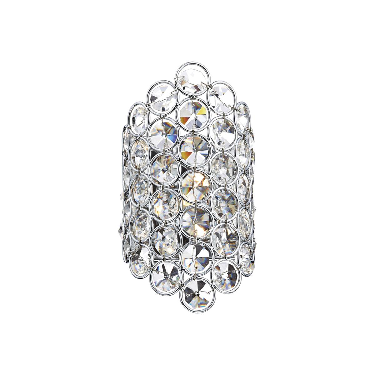 dar lighting FRO0750 Frost 1 Light Wall Bracket Polished Chrome and Faceted Crystal
