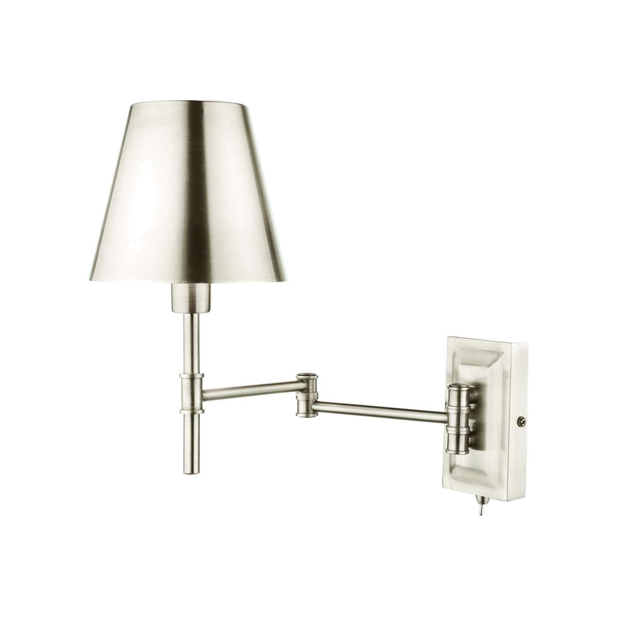 dar lighting KEN0738 Kensington 1 Light Swing Arm Wall Light Polished Nickel