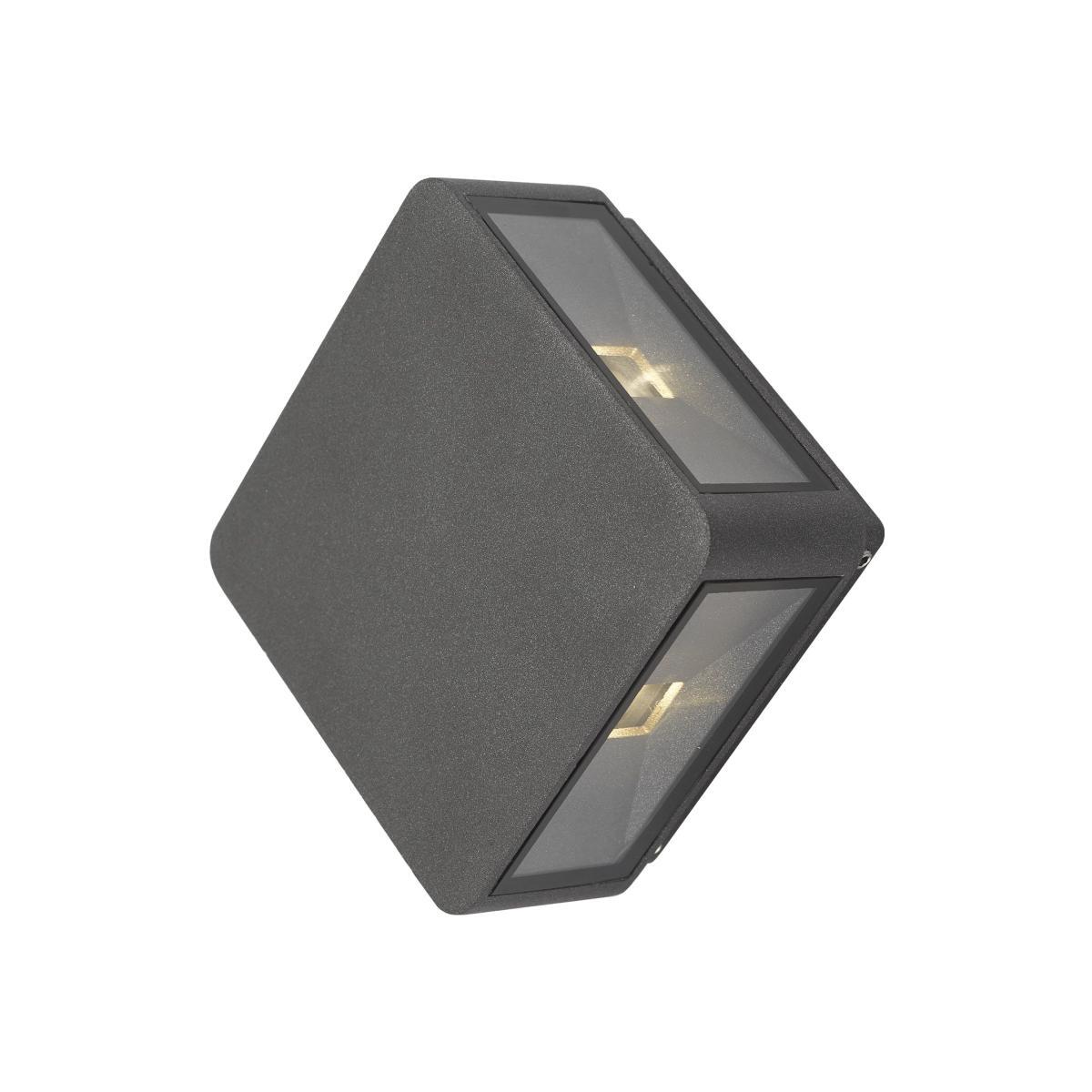 dar lighting WEI2139 Weiss 4 Light Wall Light Square Anthracite IP65 LED