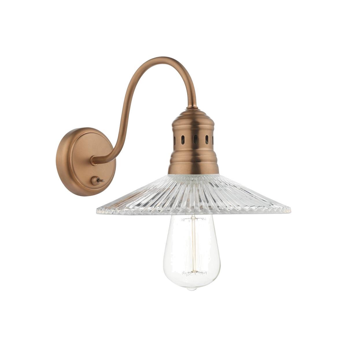 dar lighting ADE0764 Adeline 1 Light Wall Light Brushed Copper
