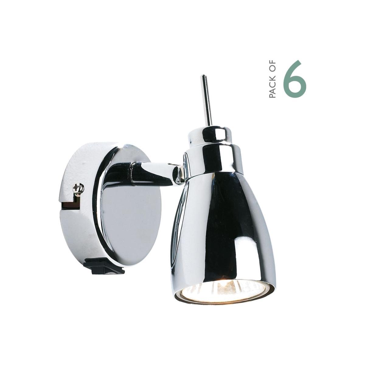 dar lighting HOU0750 Houston GU10 Single Wall Bracket complete with Switch Polished Chrome
