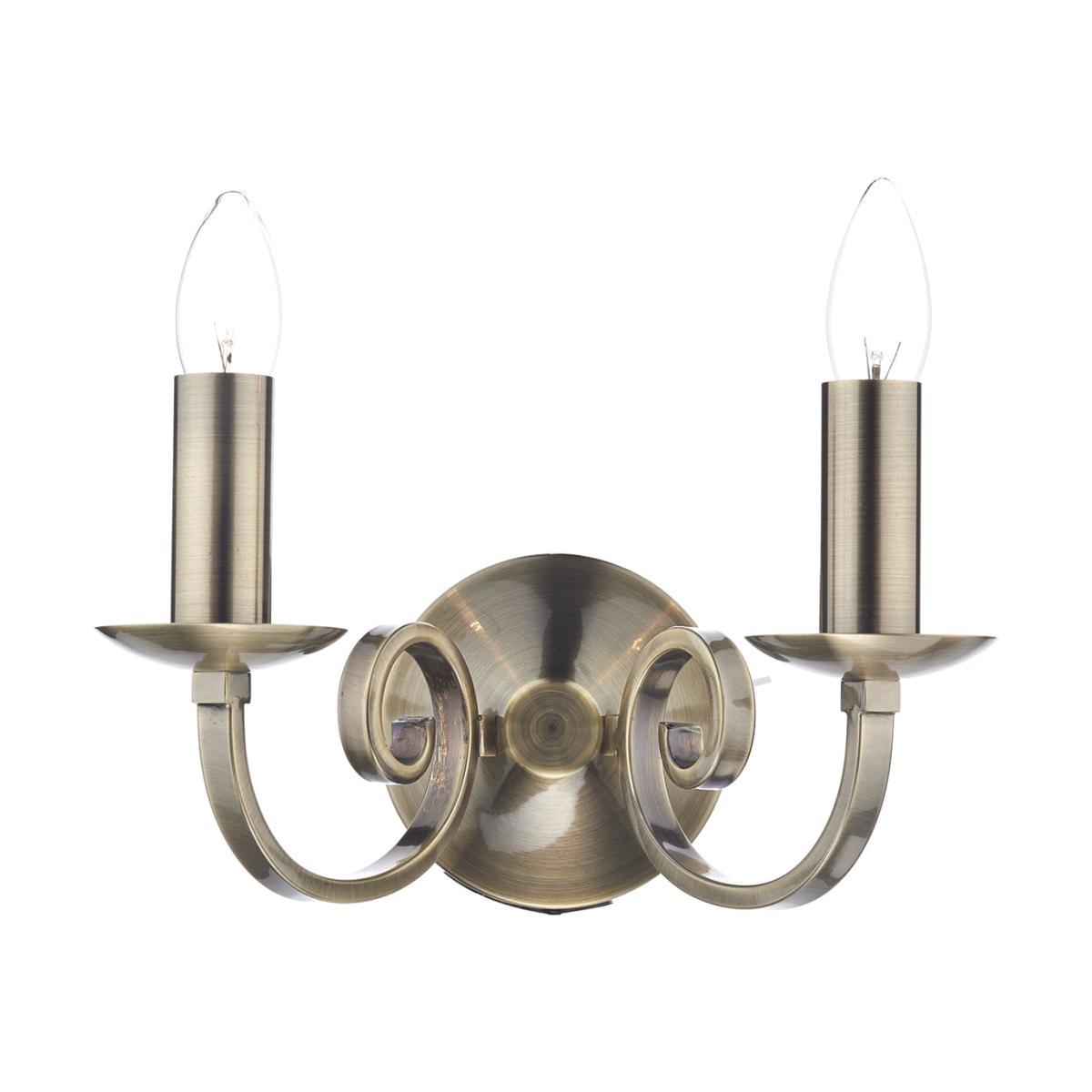 dar lighting MUR0975 Murray Double Wall Bracket Antique Brass