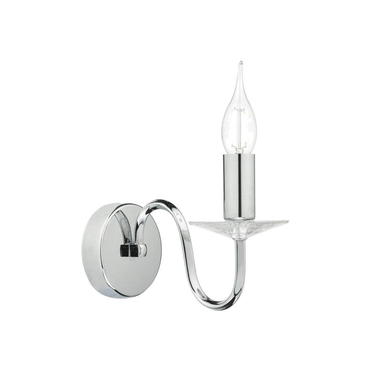 dar lighting PIQ0750 Pique Wall Light Polished Chrome and Clear Crystal Detail