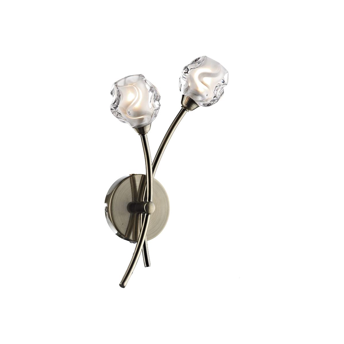 dar lighting SEA0975 Seattle Double Wall Bracket Antique Brass