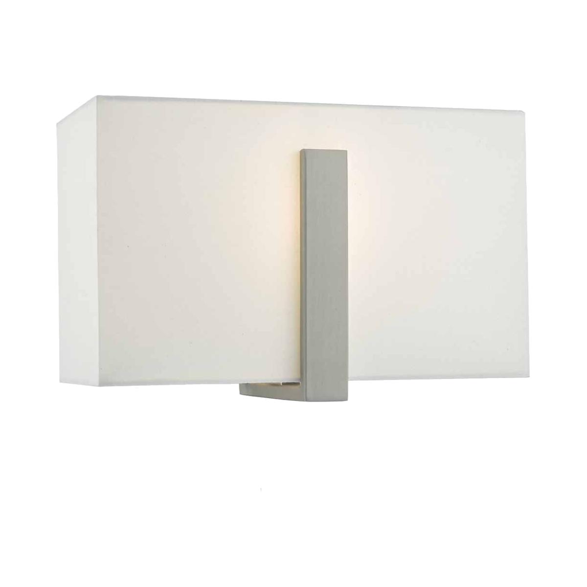 dar lighting EDU0746 Eduardo Wall Light Antique Nickel with Ivory Cotton Shade