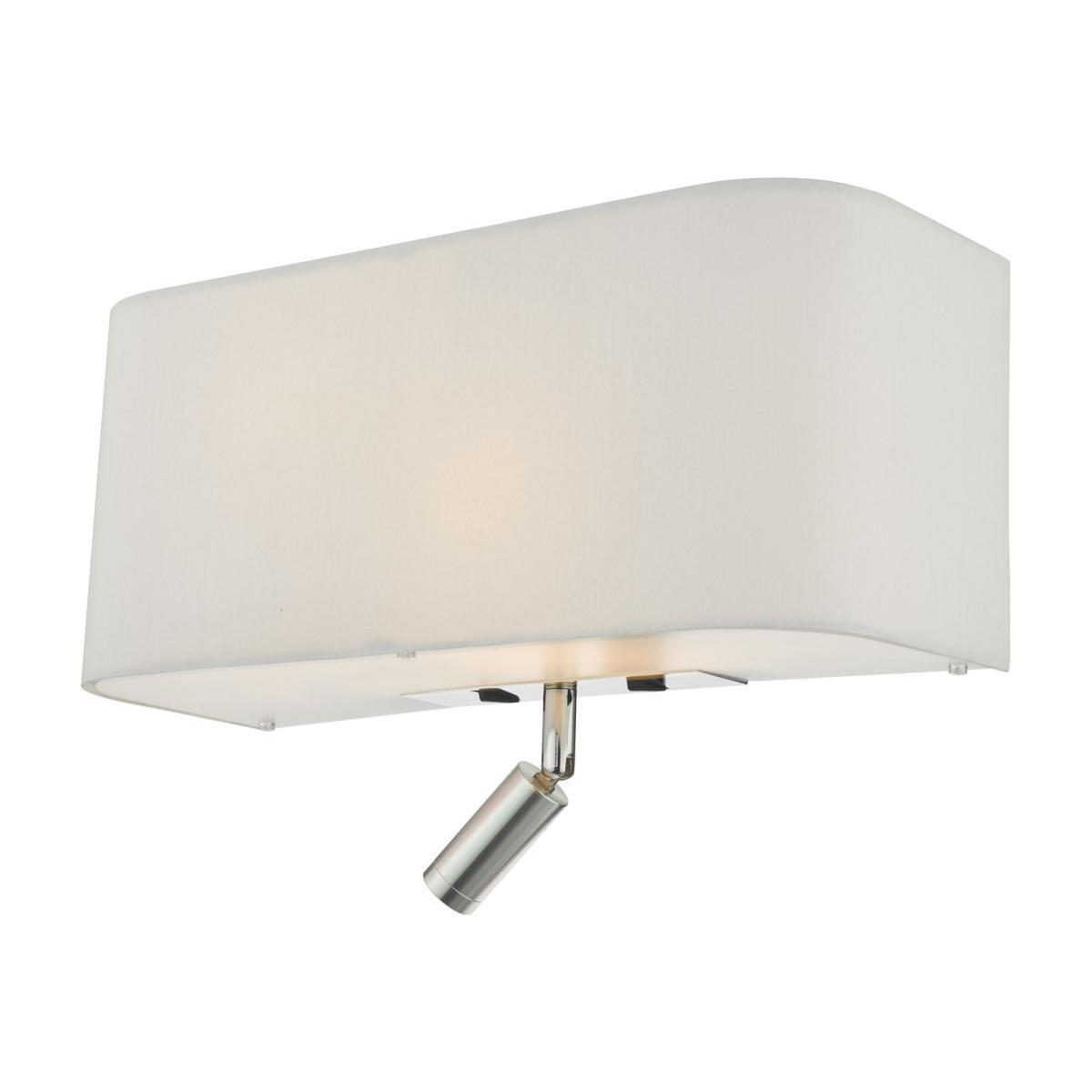 dar lighting RON712L Ronda 3 Light Wall Light Ivory With LED Reading Light
