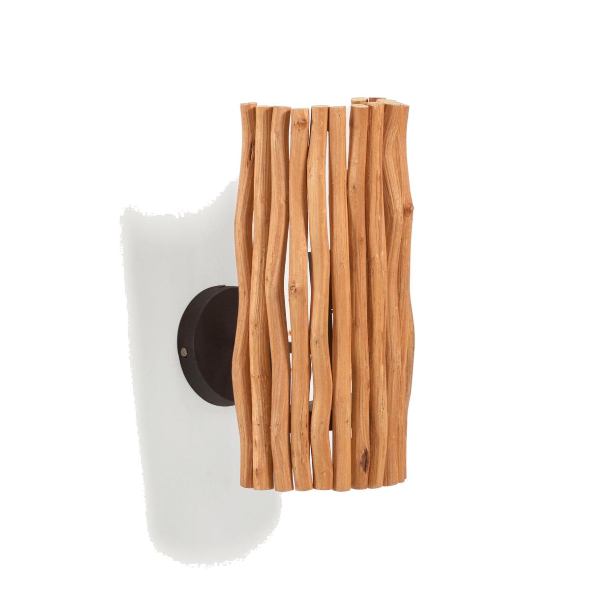 Crescencia wall light in aged-look natural wood finish – image 1