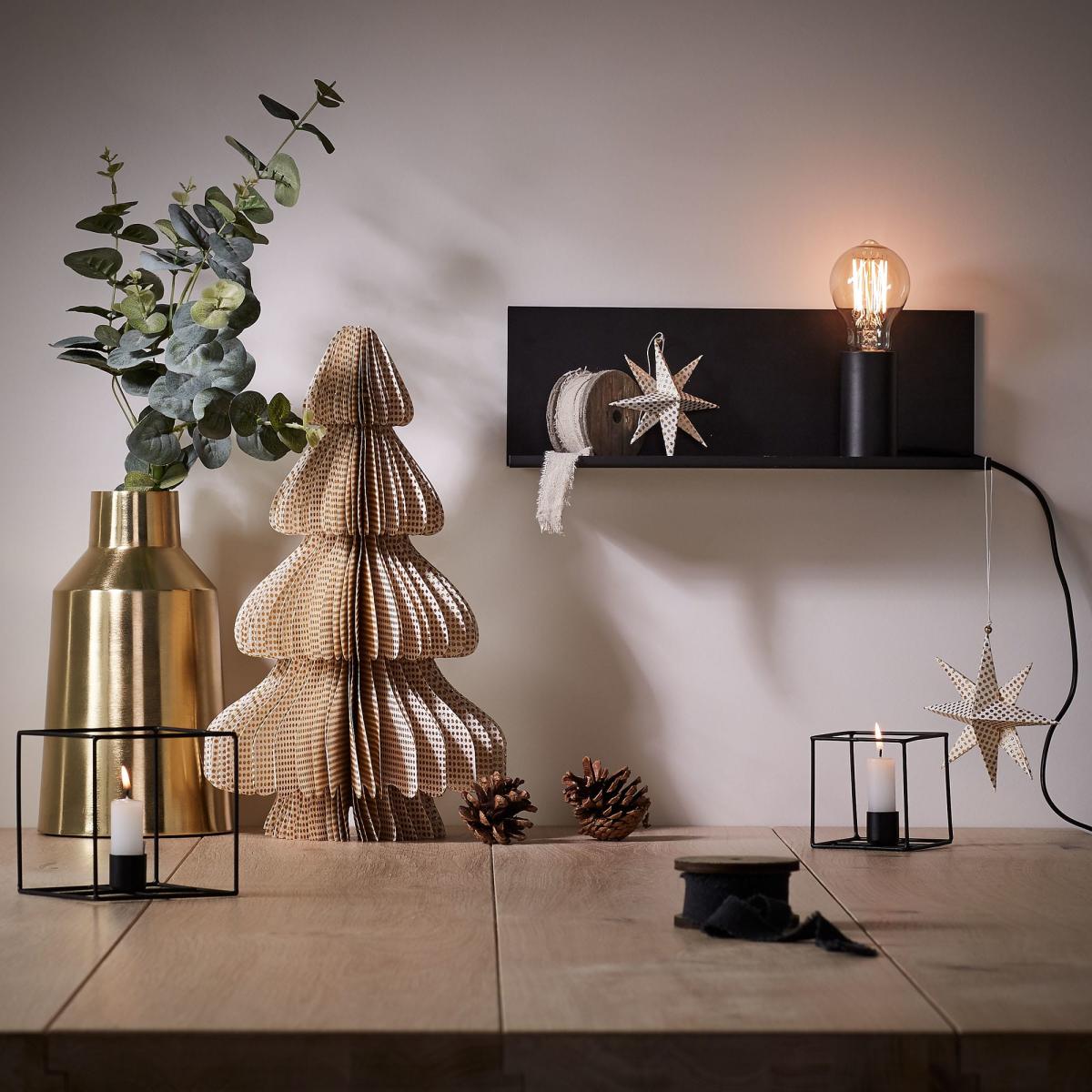 Hannah wall light in steel with black finish 35 cm UK adapter – image 2
