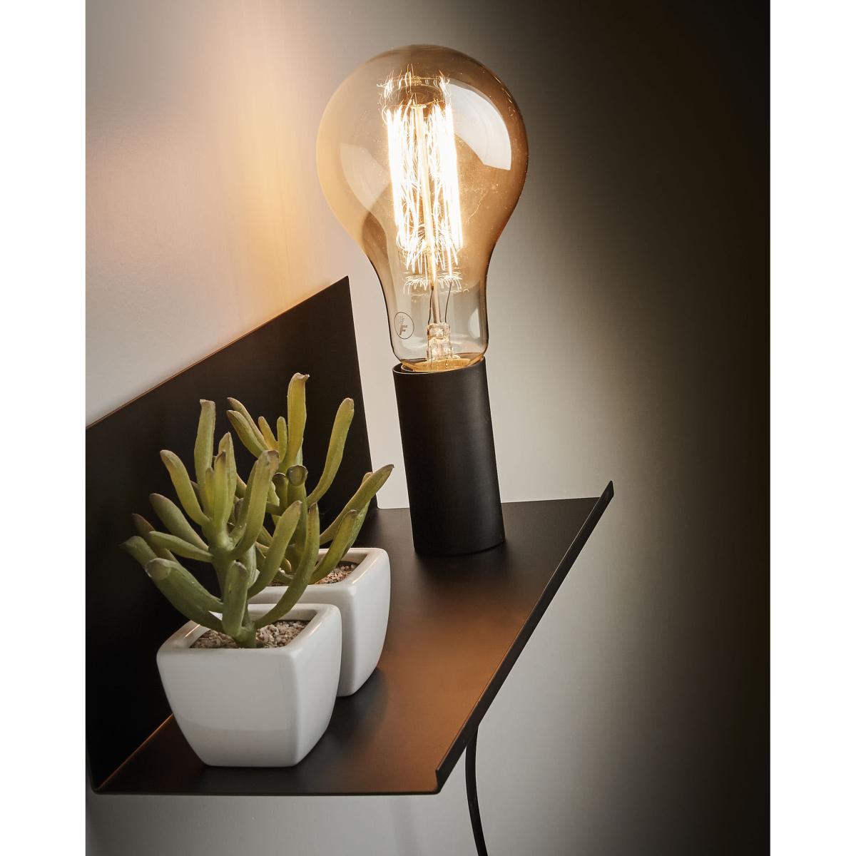 Hannah wall light in steel with black finish 35 cm UK adapter – image 3