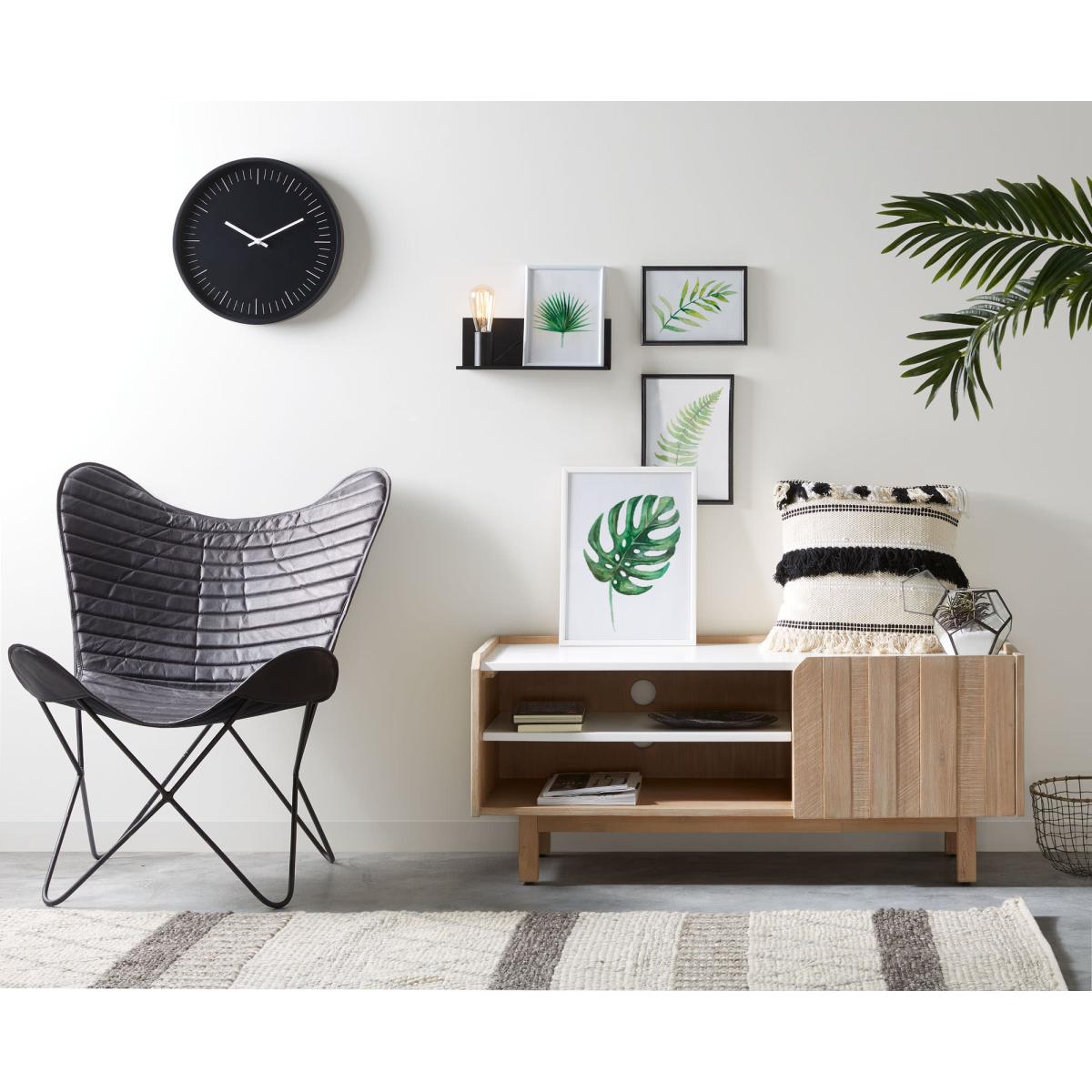 Hannah wall light in steel with black finish 35 cm UK adapter – image 4