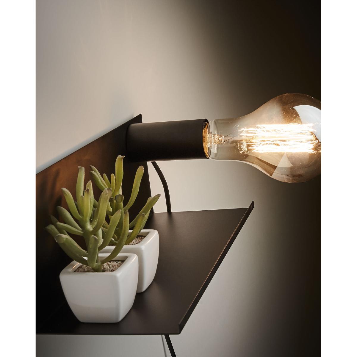 Hannah wall light in steel with black finish 35 cm UK adapter – image 5