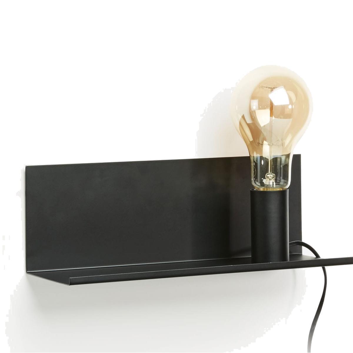 Hannah wall light in steel with black finish 35 cm UK adapter – image 1