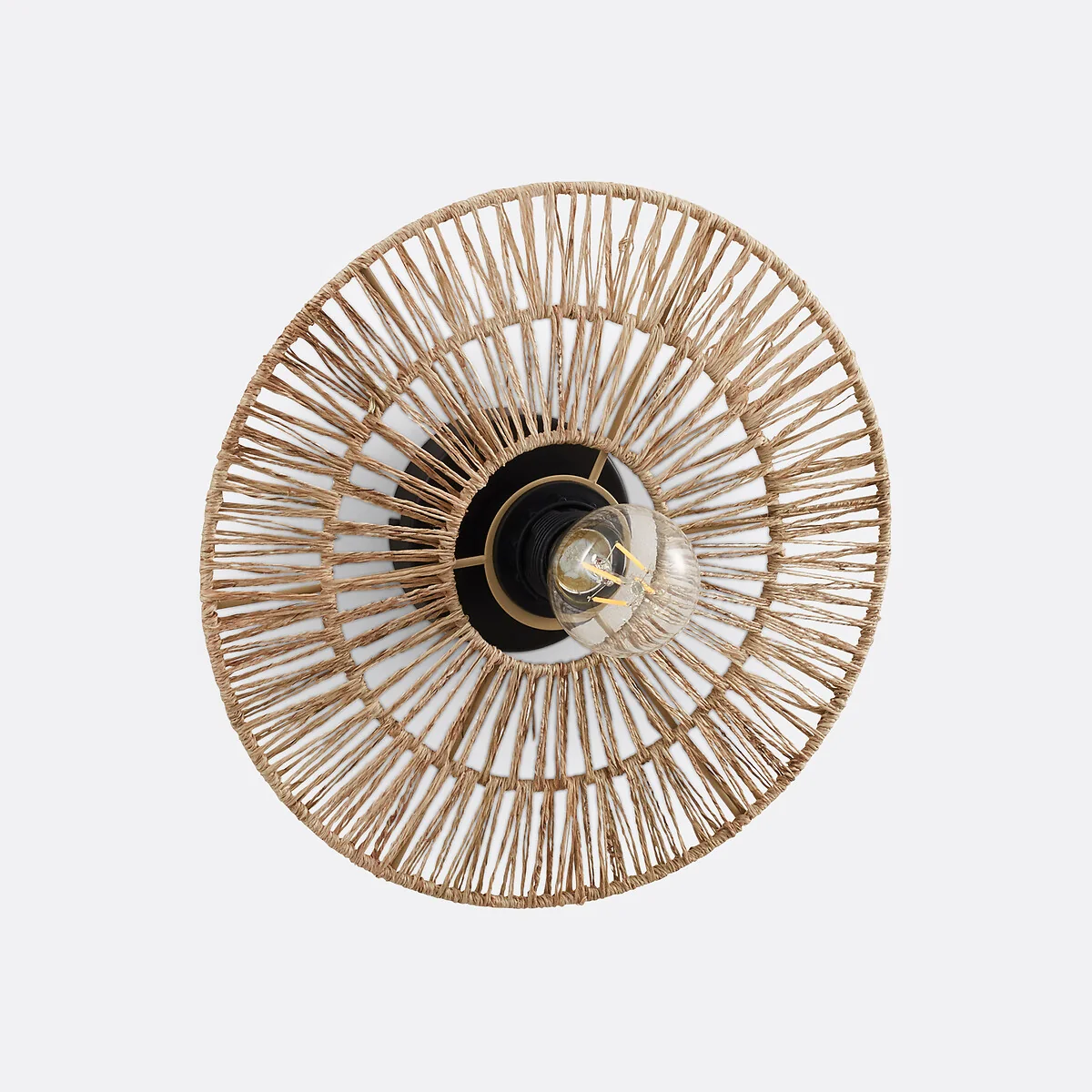 Yaku 30cm Diameter Round Hemp or Woven Paper Wall Light – image 2