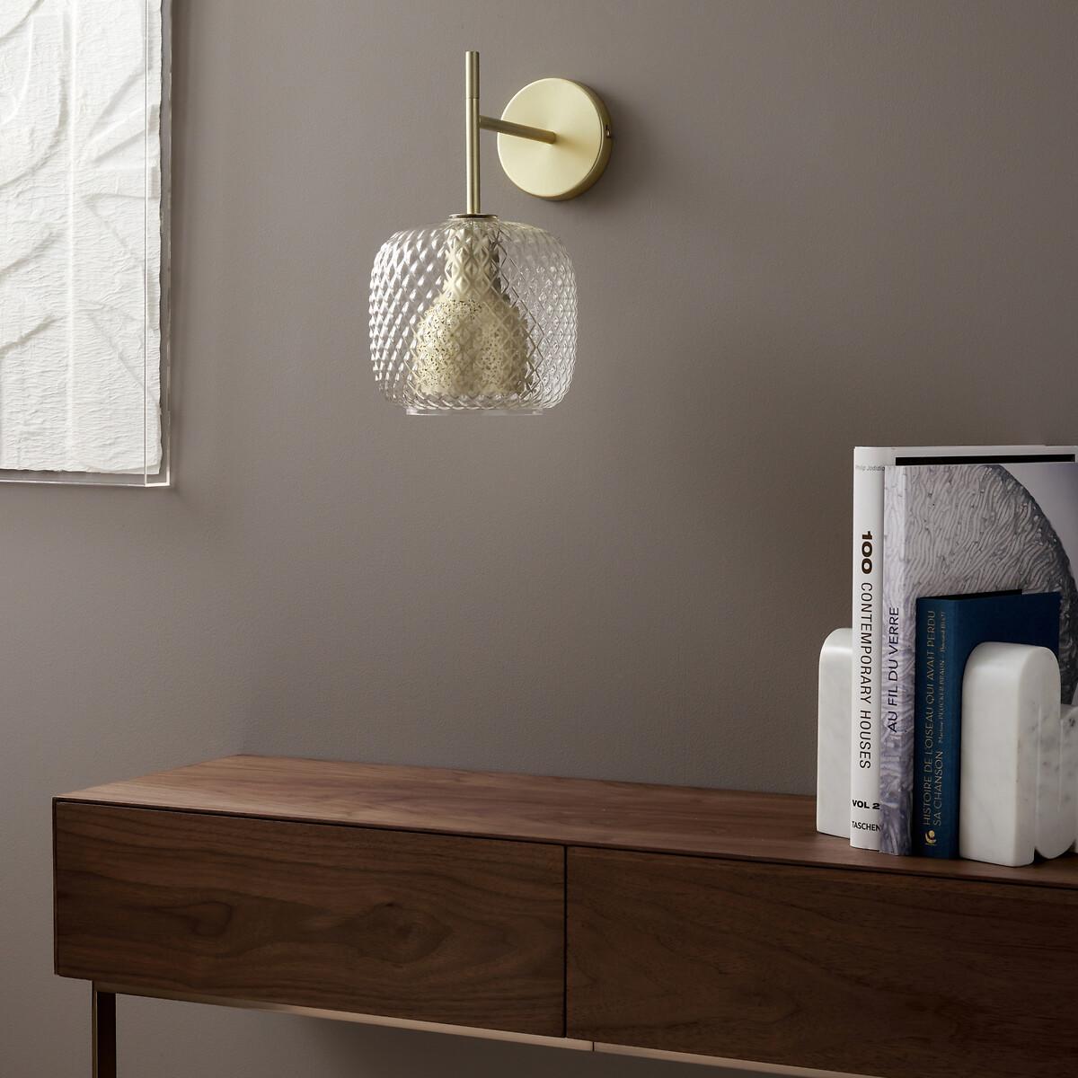 Mistinguett Textured Glass & Metal Wall Light – image 3