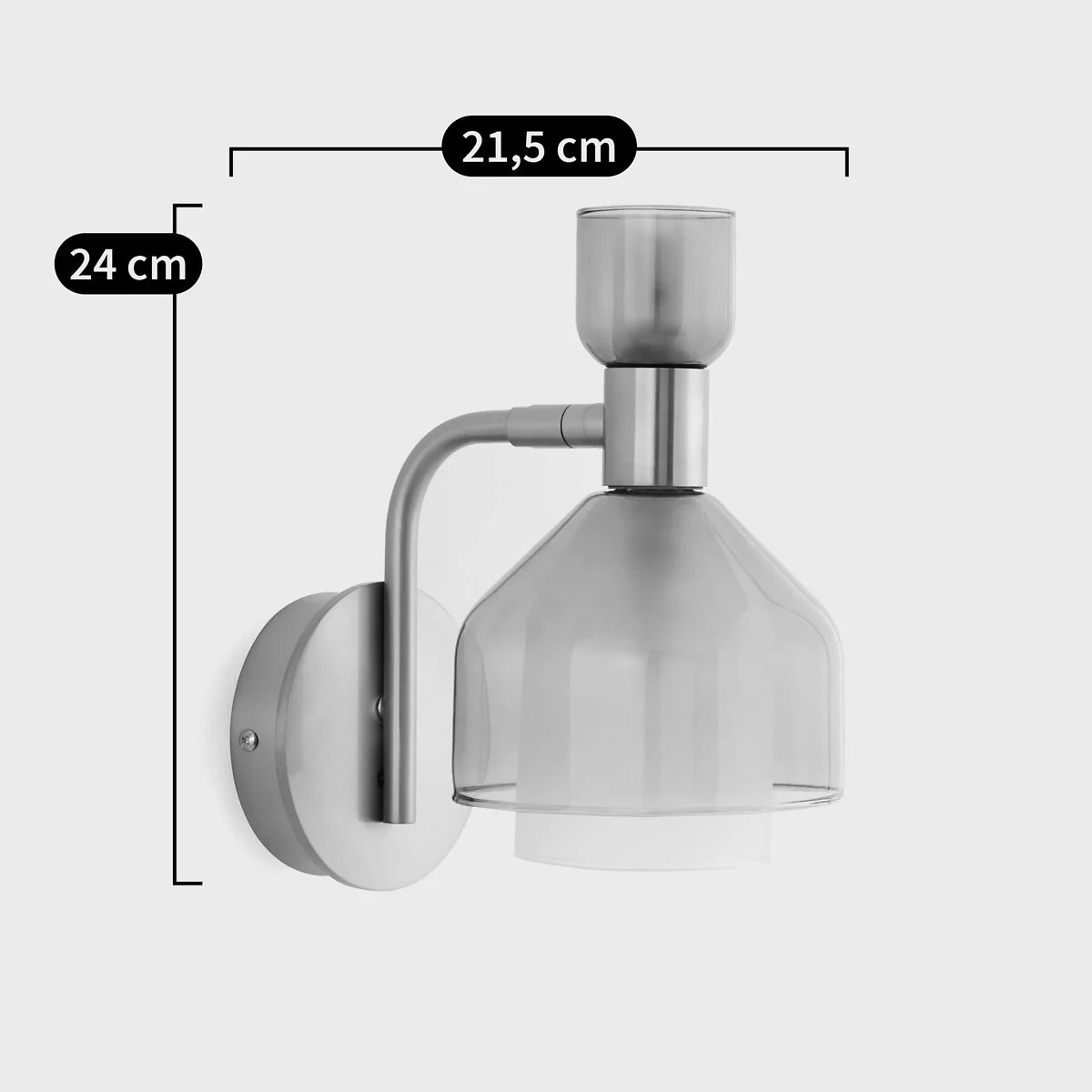 Amoris Brass-Plated Metal and Smoked Glass Wall Light – image 5
