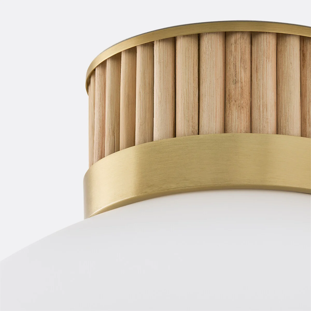 Dolce Ceiling Or Wall Light, in Brass, Bamboo and Opaline Glass – image 3