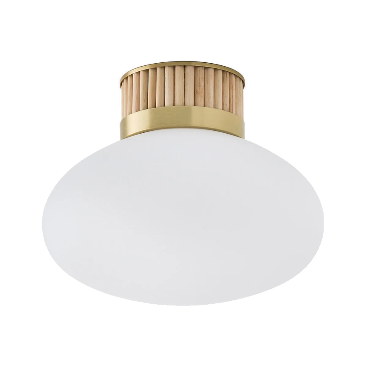 Dolce Ceiling Or Wall Light, in Brass, Bamboo and Opaline Glass – image 1