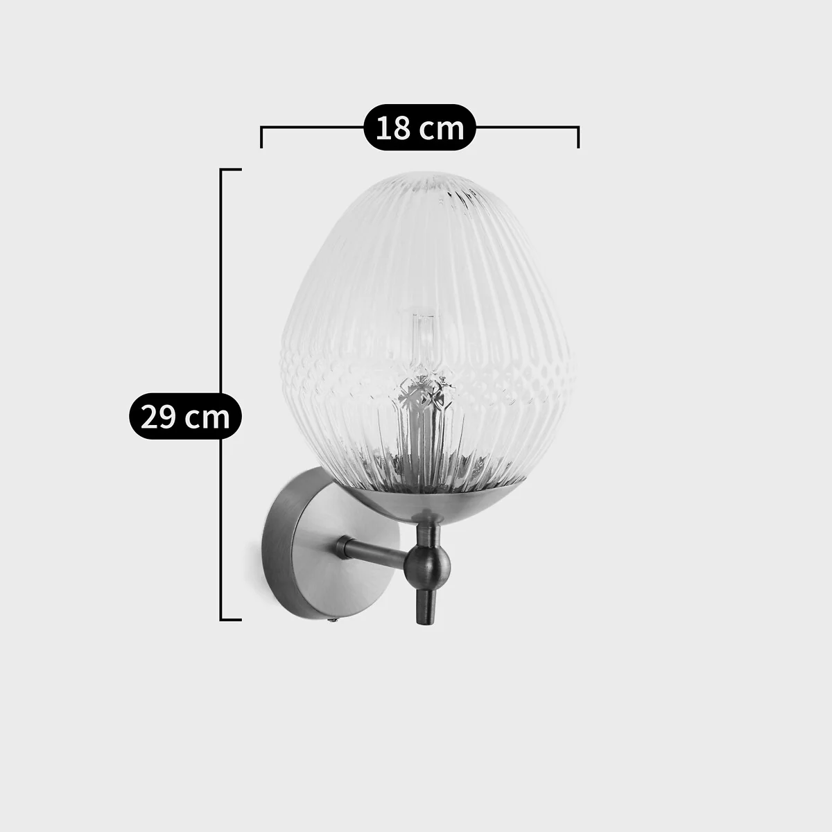 Ari Wall Light in Brass and Ribbed Glass – image 5