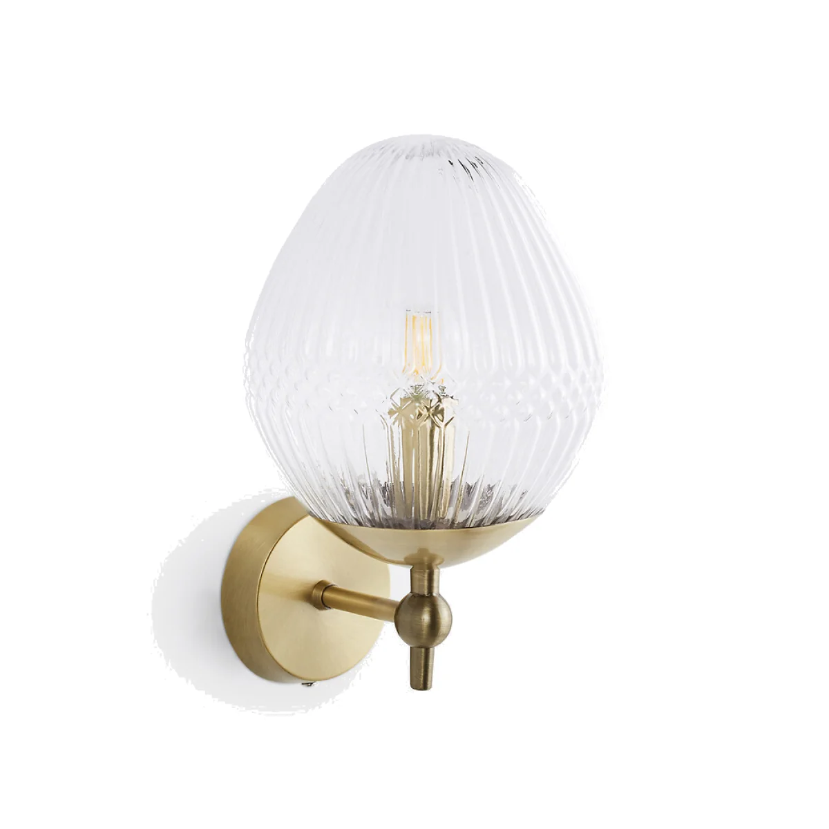 Ari Wall Light in Brass and Ribbed Glass – image 1