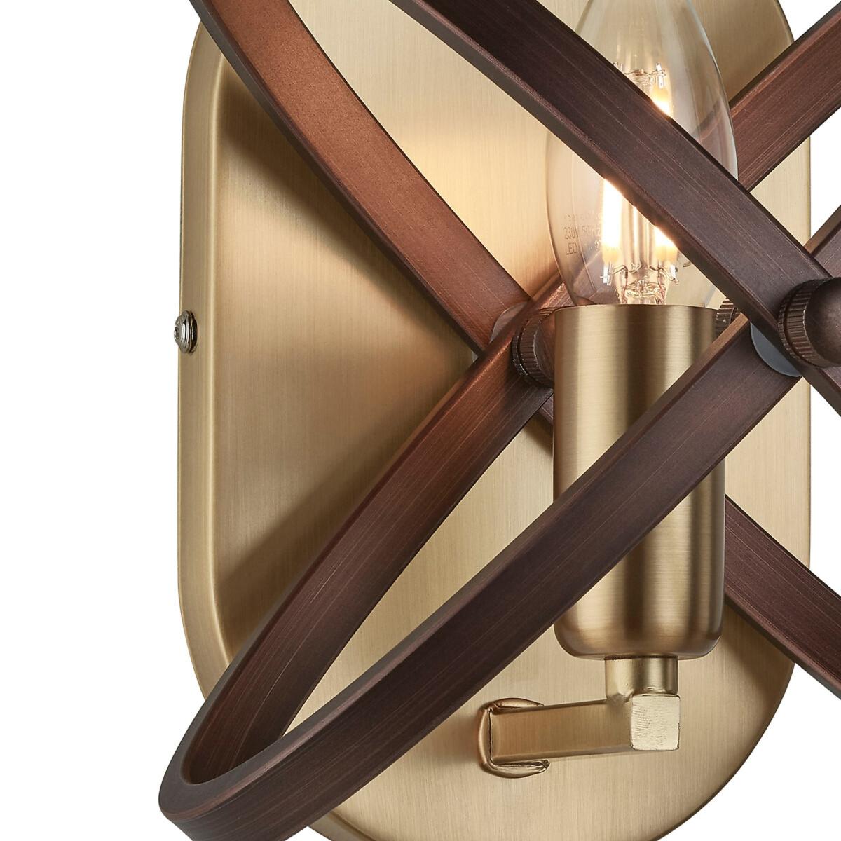 Bronze Base with Cross Circle Detail Wall Light – image 2