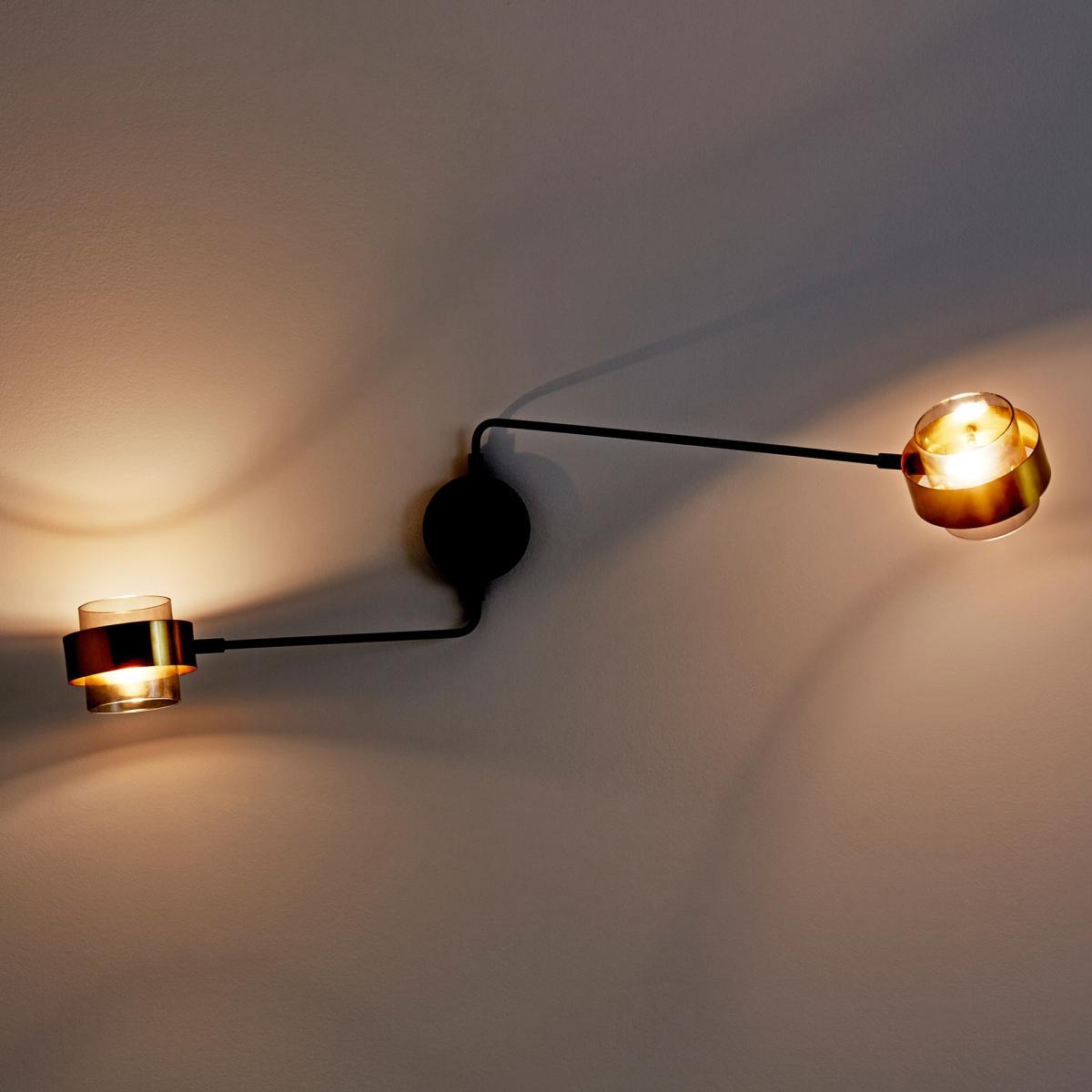 Botello Contemporary 2-Arm Wall Light in Glass & Metal – image 2
