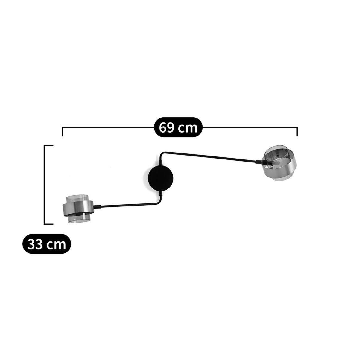 Botello Contemporary 2-Arm Wall Light in Glass & Metal – image 3