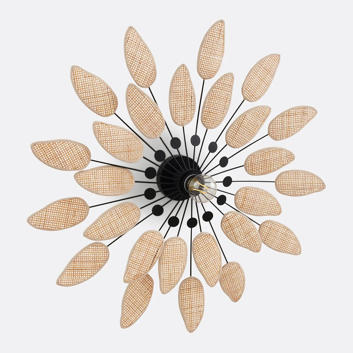 Léonie 71.5cm Diameter Cane & Metal Wall Light – image 2
