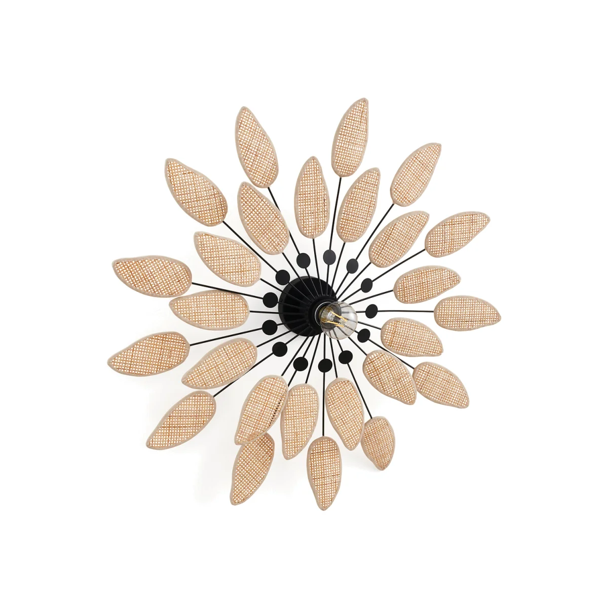 Léonie 71.5cm Diameter Cane & Metal Wall Light – image 1