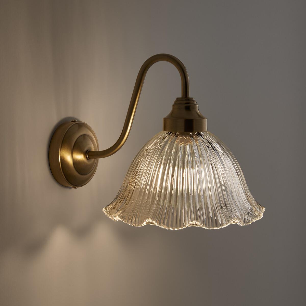 Iloa Striated Glass and Brass-Plated Iron Wall Lamp – image 2